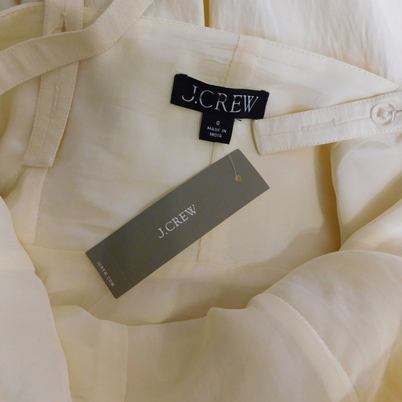 NWT!! J. CREW Pleated Drop-Waist Dress Crinkle Cotton Blend Natural Ivory Size 0 - Picture 12 of 15